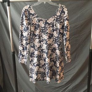 Long Sleeve Fit and Flare Floral Dress